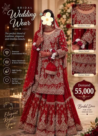 Bridal Wedding Dress / Heavy Embroidery & Handwork / for sale