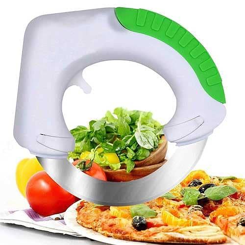 100% High Quality Stainless Steel Bolo Rolling Knife Cutter, Multiple Use For Cutting Meat Vegetables And Pizza Type in pakistan