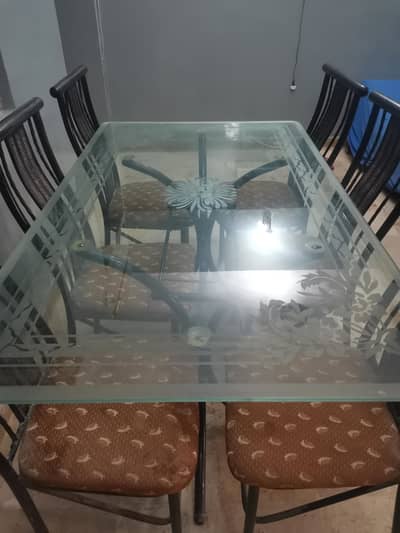 6 chairs with  heavy Table top