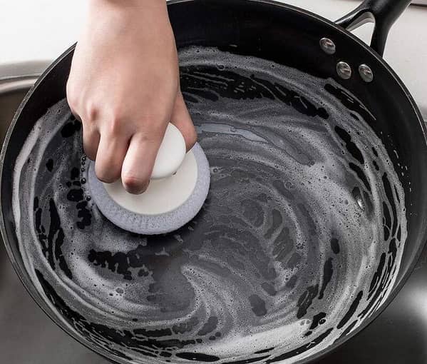 Mini palm Bursh Cleaning  Scourer with handle -Mix Random Colours