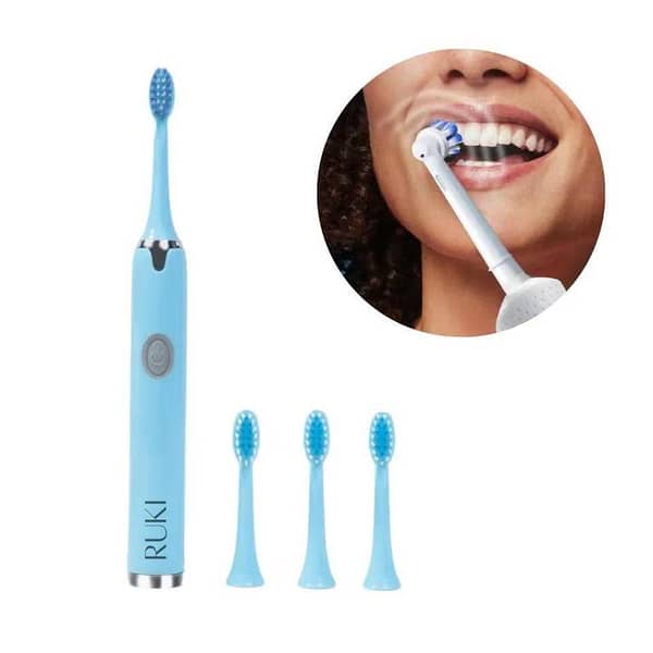 Electric Toothbrush 3 Heads Brush Oral Cleaner Toothbrush Waterproof Travel with Electric 3 Replaceable Toothbrush Heads for Kids and Adult