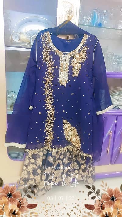 party wear 3 pcs hand embroided suit stitched