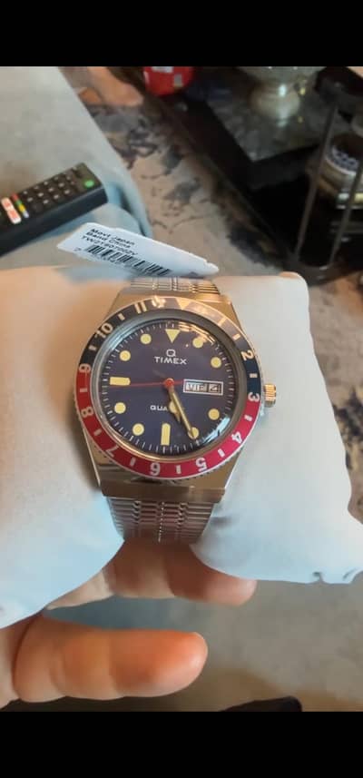 Q Timex Reissue 38mm (Pepsi Bezel) - Brand New Box & Papers