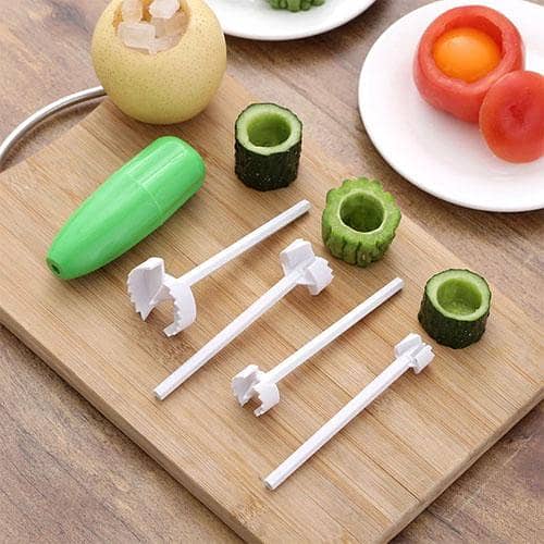 4Pcs Pack Vege Drill Vegetable Spiral Cutter Spiralizer Digging Device Corer Device For Stuffed Vegetables Kitchen Accessories in pakistan