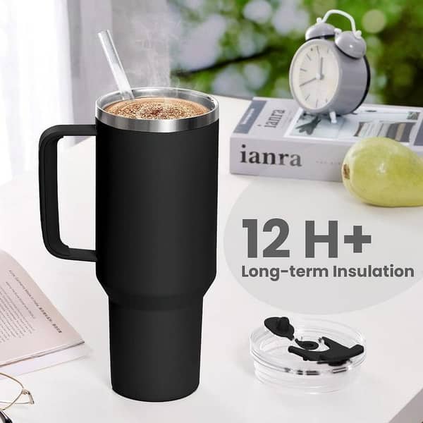 Stylish Tumbler 40 oz Easy to use Stainless Steel Vacuum Insulated 304# Travel Mug, Black