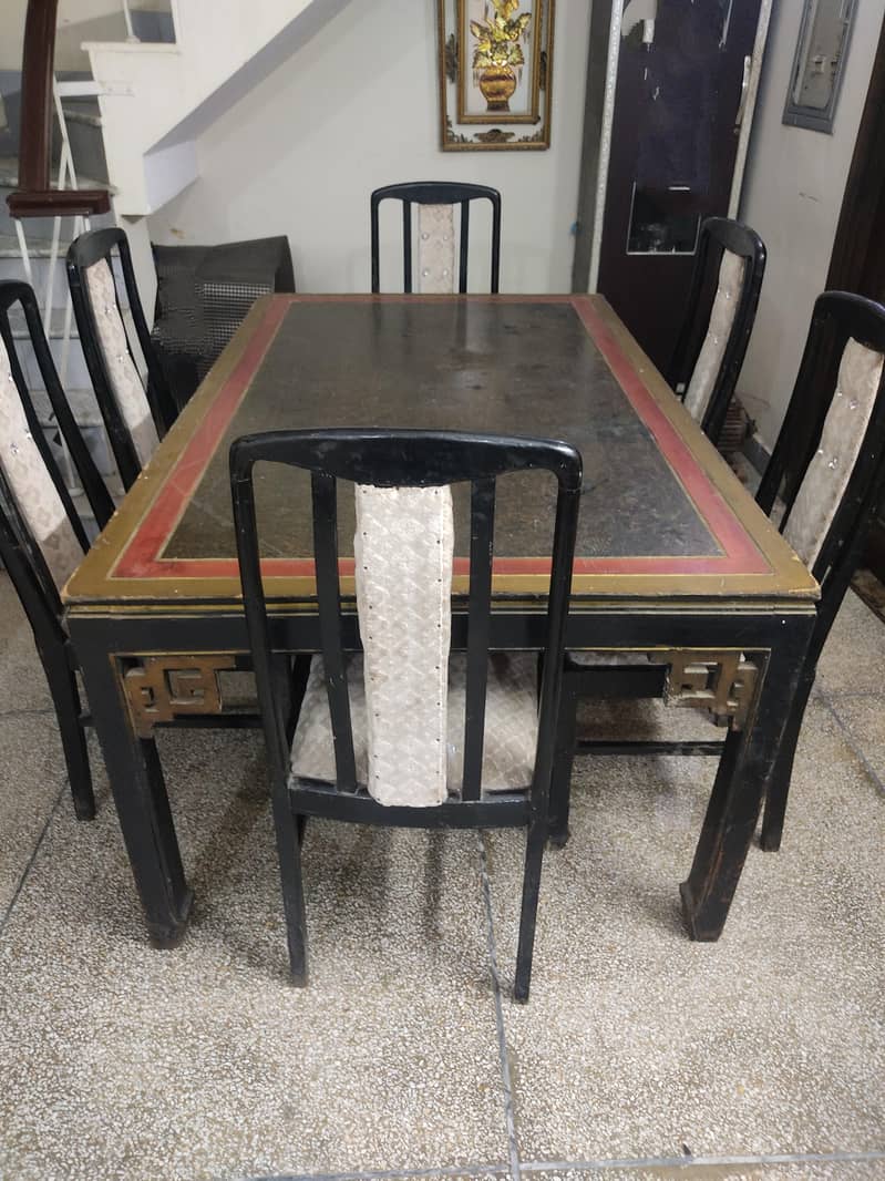 dinning table with 6 chairs+2 chairs set 0