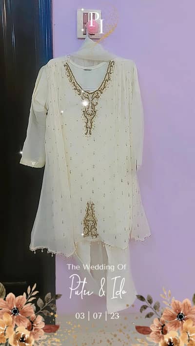 party wear 3 pcs hand embroided suit stitched