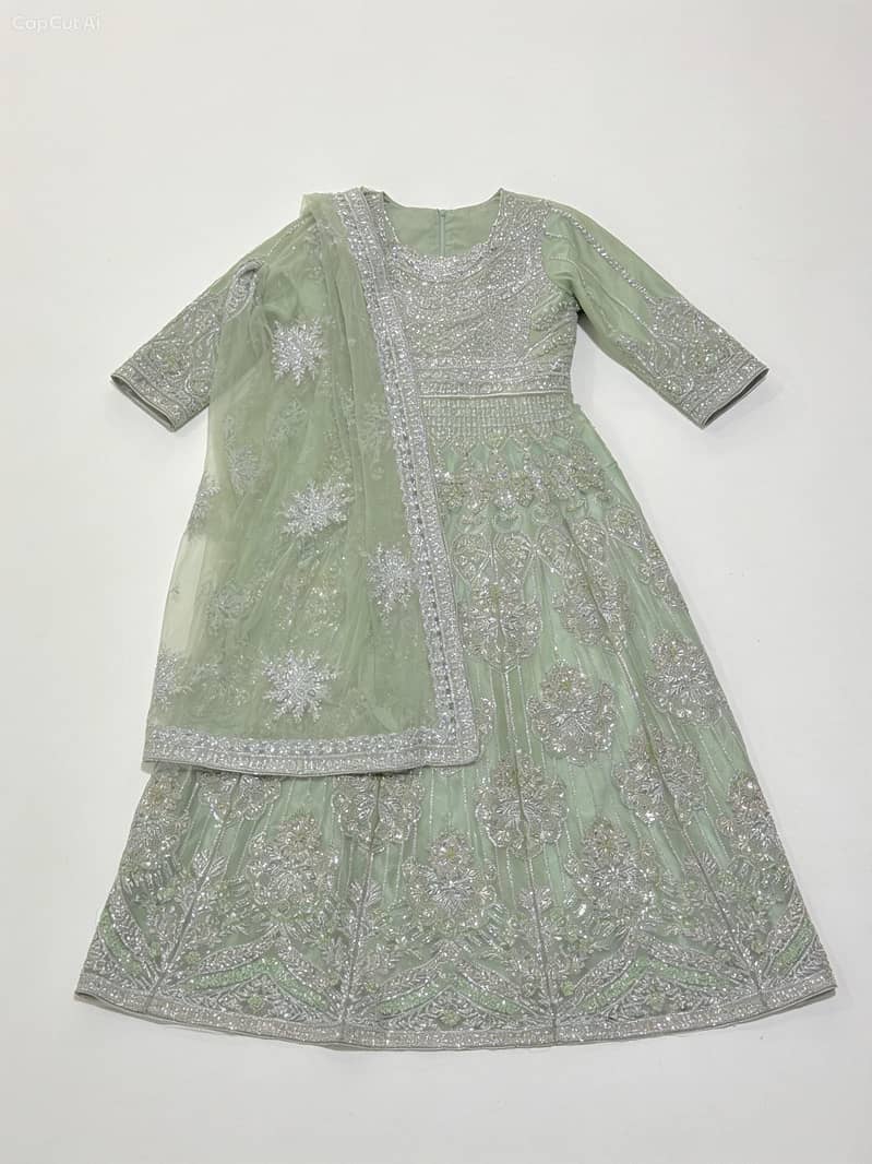 Premium Mint Green Embroidered Party Wear maxi  | Wedding &  Festive 3