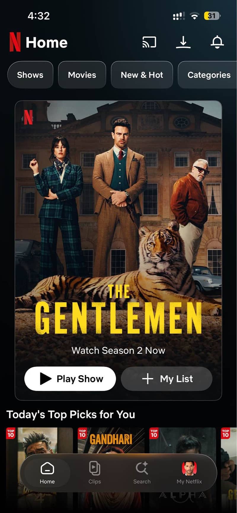 Netfilx screen 1