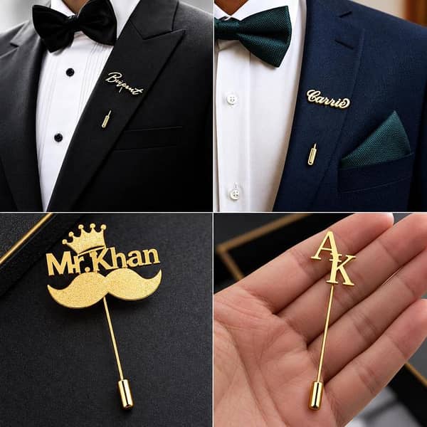 Customized Name Brooch Pin