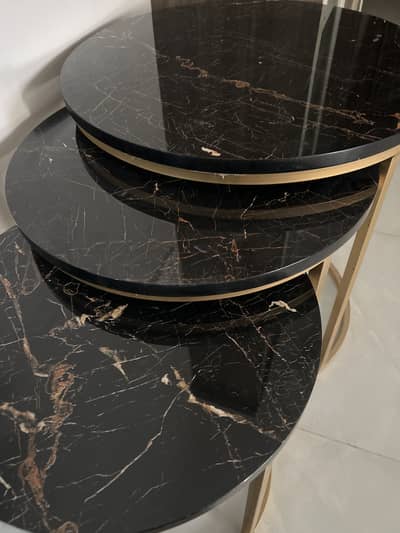 Elegant wooden circular tables