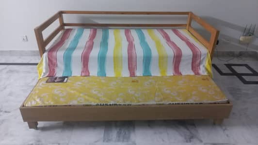 Wooden kids bed/bunker with mattress for sale