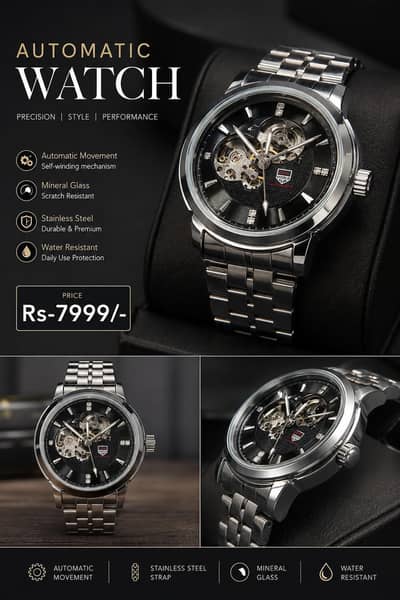 Automatic hand watch for men's