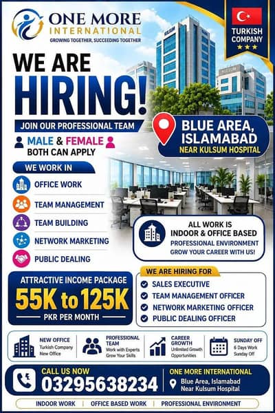 Office work available for male and female