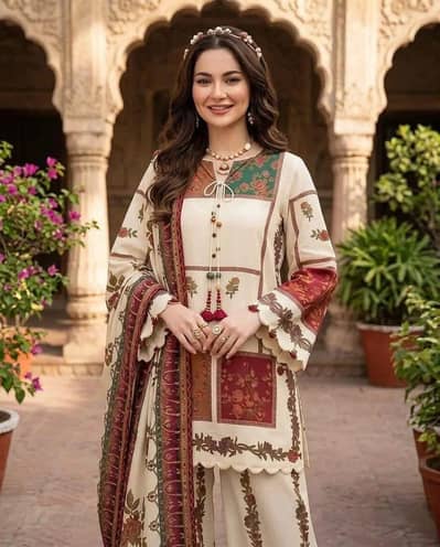 High Quality Women Unstitched Lawn Suit Limited stock