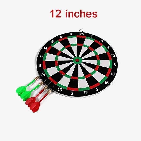 Dart Board Size 12" Dart Board For Adults Kids Double Sided Dartboard Game with 4 Darts Set (Small)