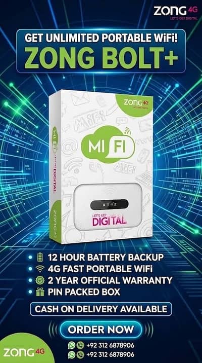 Zong Bolt+ Portable WiFi Internet Device 12H Battery | 2 Year Warranty