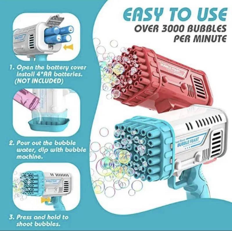 Automatic Bubble toy Gun 3