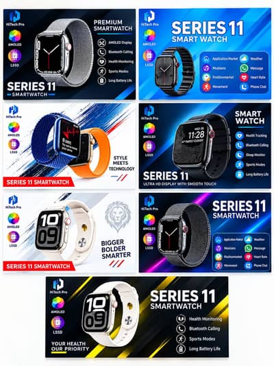 Series 11 Ultra Smartwatch 7 Straps Bluetooth 5.3 Black