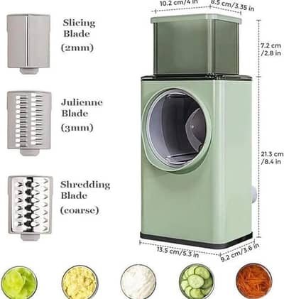 Green manual food chopper 3 blade
