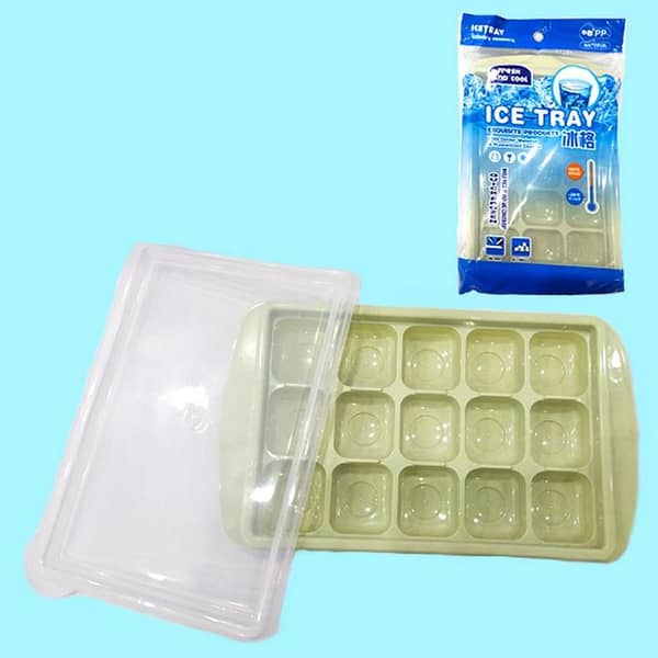 Ice Cube Tray With Lid - 15 Ice Cubes
