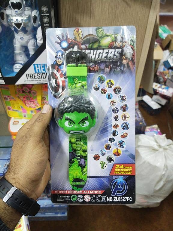 24 Grids Automatic Projector Super Hero Characters Watch For Kids