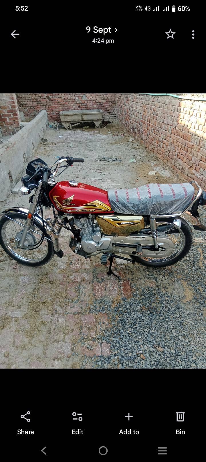 بالکل نیو کنڈیشن ہے ال ڈاکومنٹ کلیئر ہے CG 125 gold edition 0