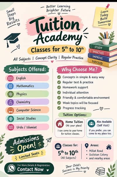 Home & Academy Tuition Available