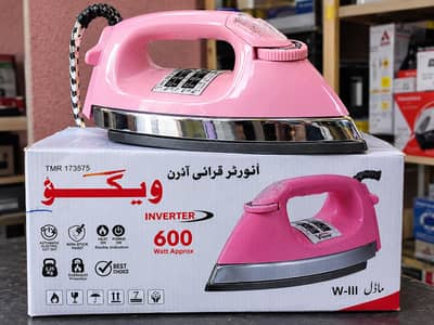 vieco Dry Iron 600W – Pink & White | Brand New |