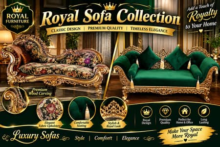 Royal Luxury Dewan | Premium Carved Wooden Sofa | Elegant & Classic D