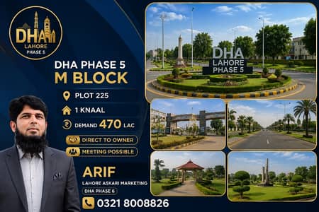 Plot No--469--M . Corner  Premium 20 Marla Residential Plot Is Available For Sale In Lahore