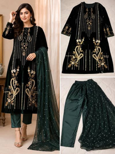 New velvet 3p stiched