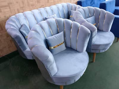 LUXURY 5 SEATER SOFA WITH CHAIRS SET