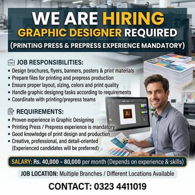 Graphic Designer Required | Printing Press & Prepress Experience |
