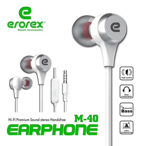 Erorex Hi-Fi Stereo M-40 Handsfree Earphones with Super Bass and Deep Sound