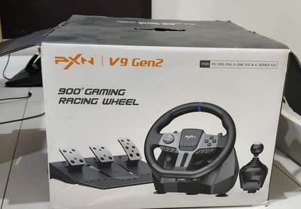 pxn v9 gen2 racing wheel and 2 monitors 22 inches