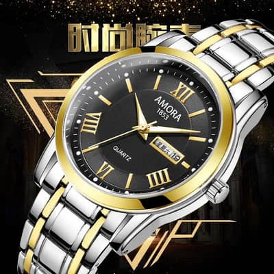 Mens luminous Waterproof Qurtz watch with roman Numiral