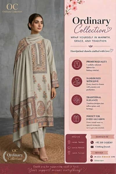 premium 3 piece suit with shawl | new condition