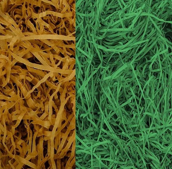 BROWN GREEN Shredded Paper Color Filler Crinkle Cut Paper Shred Gift Basket Filler