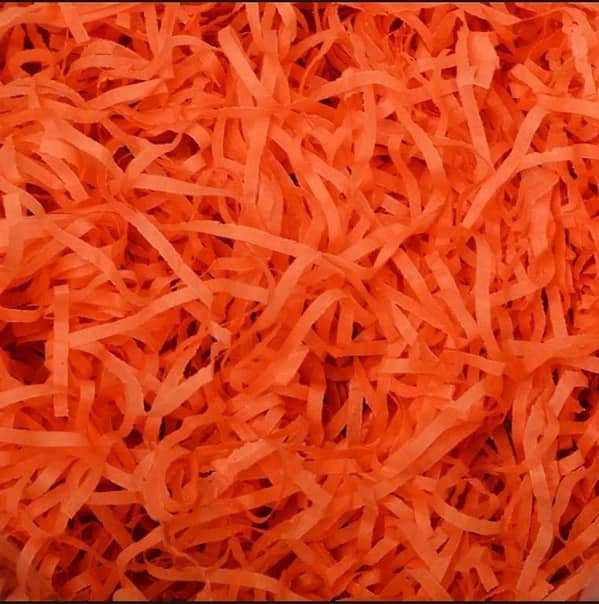 ORANGE Shredded Paper Color Filler for Gift Baskets and Wrapping