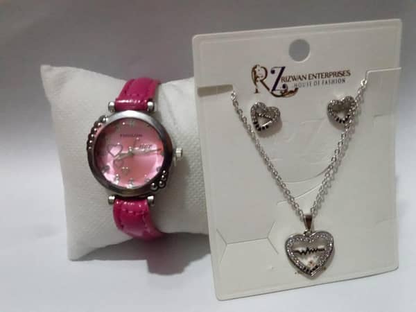 New watch with Necklace Set for Women – Fashion Jewelry, Casual Wristwatch