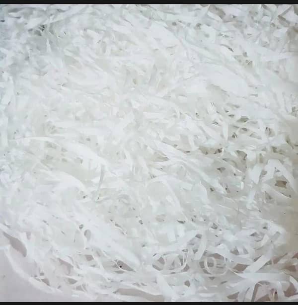 WHITE Shredded Paper Color Filler for Gift Baskets and Wrapping (Crinkle Cut Shred)