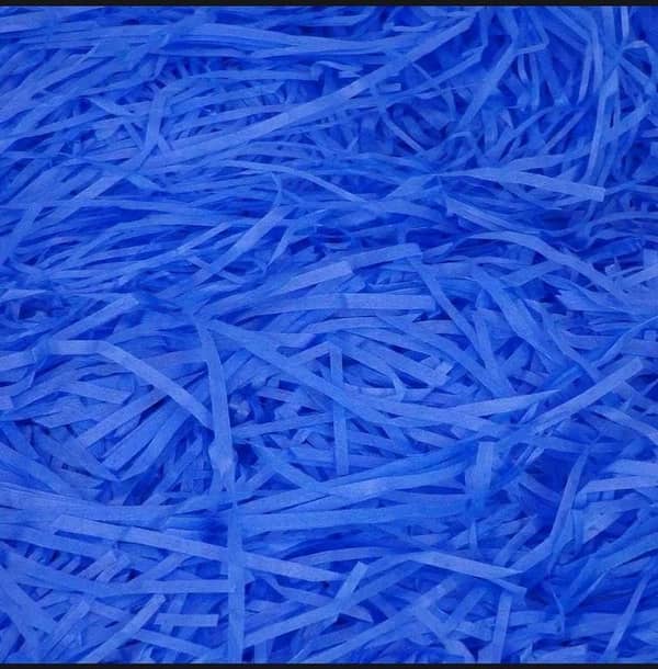 BLUE Shredded Paper Color Filler Crinkle Cut for Gift Baskets
