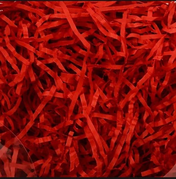RED Shredded Paper Color Filler Crinkle Cut Paper Shred Gift Basket Filler