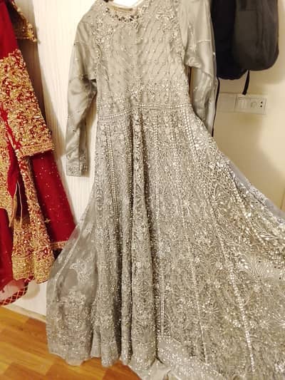 Heavy ready to wear bridal valima maxi with dupatta