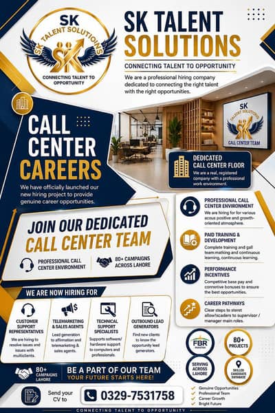 Freshers Can apply for CSR |Males and Females||Salary 35k to 75k|