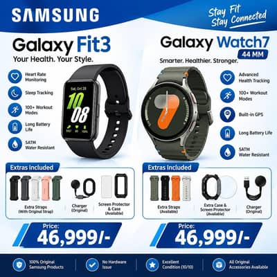 Samsung Galaxy Watch 7 44mm & Galaxy Fit 3 – Excellent Condition