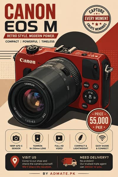 Canon EOS M Mirrorless Camera – Excellent Condition | PKR 55,000