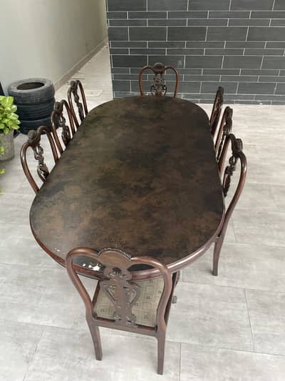 Home used dinning table with 8 chairs