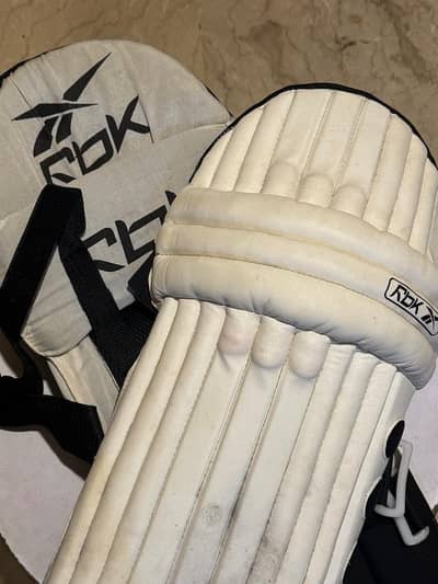 RBK Cricket Leg Pads + Batting Glove – Used, Good Condition